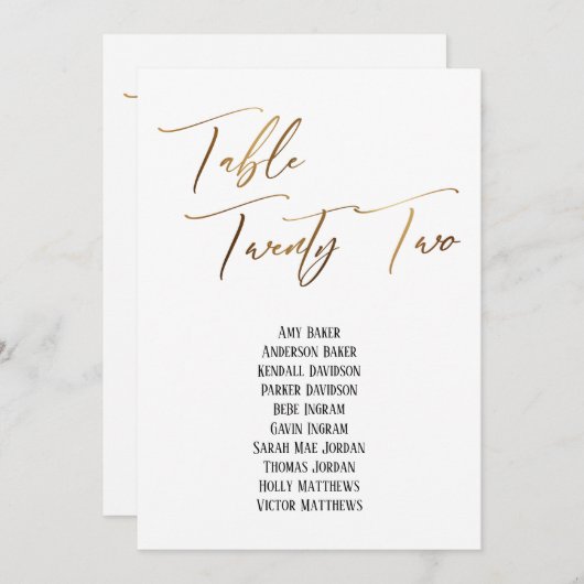 Goud handschrift Tabel 22 Zitkuur (Voorkant / Achterkant)