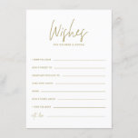 Goud handschrift wenst Bride en Groom Informatiekaartje<br><div class="desc">Gold Handwritings wenst de bruine en bruine Kaart | Schrijf goede wensen voor de bruid en bruidegom met deze stijlvolle trouwkaart. Het kenmerkt handgeschreven manuscript,  moderne typografie en poka puntenpatroon.</div>