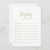 Goud handschrift wenst Bride en Groom Informatiekaartje (Voorkant / Achterkant)