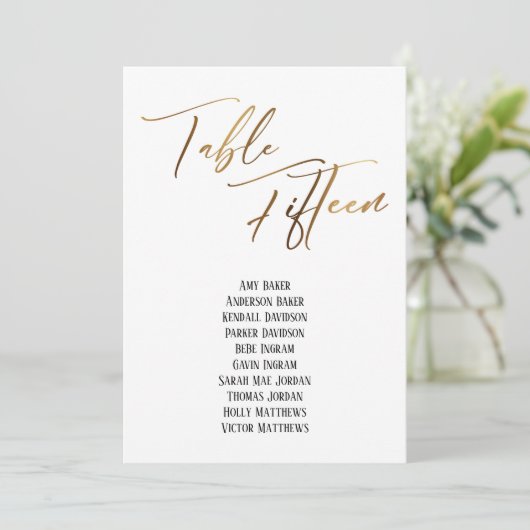 Goud handschriftafel 15-zetschema (Staand voorkant)