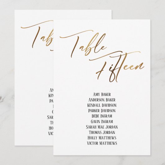 Goud handschriftafel 15-zetschema (Voorkant / Achterkant)