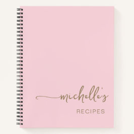 Goud handtekening schrift kookboek Blush Roze Rece Notitieboek