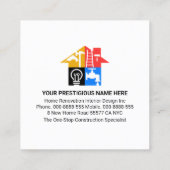 Goud Handyman Gereedschap Gebouw Renovatie Vierkante Visitekaartje (Achterkant)