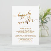 Goud Happily Ever After Bruiloft Vieren na de Brui Kaart (Staand voorkant)