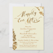 Goud Happily Ever After met Botanicals, Ivoorwit Kaart (Voorkant)