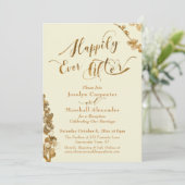 Goud Happily Ever After met Botanicals, Ivoorwit Kaart (Staand voorkant)