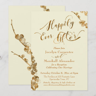 Goud Happily Ever After met Botanicals, Ivoorwit Kaart