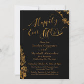 Goud Happily Ever After met Botanicals op Zwart Kaart (Voorkant)