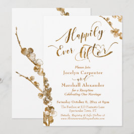 Goud Happily Ever After met Kruiden op Wit Kaart