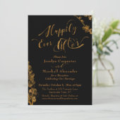 Goud Happily Ever After met Kruiden op Zwart Kaart (Staand voorkant)