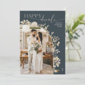 Goud Happy Diwali Fotokaarten Feestdagenkaart (Staand voorkant)