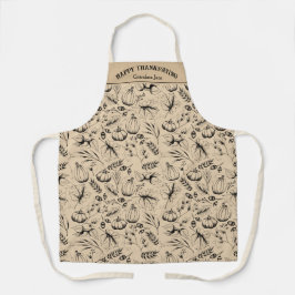 Goud Happy Thanksgiving Herfst Oogst Custom Schort