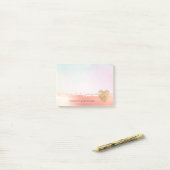 Goud hardestuk Blush Sparkle Tie Dye Post-it® Notes (Op bureau)