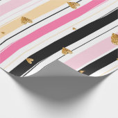 Goud hars kleurrijk handgemaakt strepenpatroon 2 cadeaupapier (Hoek)