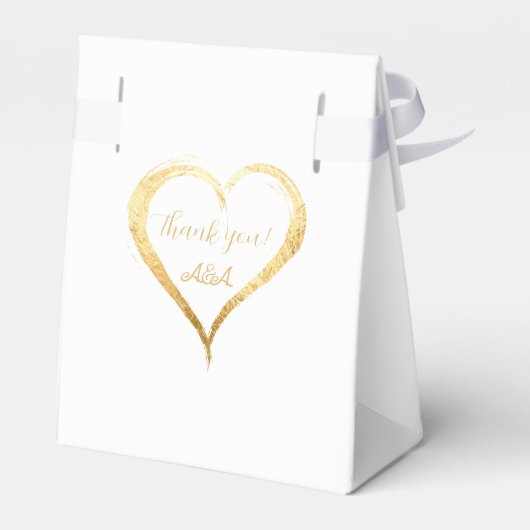 Goud hart dank u bruids bruiloft bedankdoosjes (Achterkant)