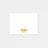 Goud hart en persoonlijke naam Aangepaste Post-it® Notes (Voorkant)