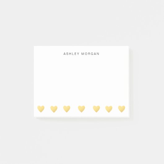Goud hart en persoonlijke Post-it® notes (Voorkant)