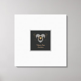 Goud hart mannelijke bruiloft alternatief gastenbo canvas afdruk