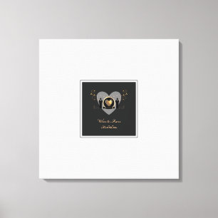 Goud hart mannelijke bruiloft alternatief gastenbo canvas afdruk