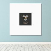 Goud hart mannelijke bruiloft alternatief gastenbo canvas afdruk (Insitu (Houten vloer))