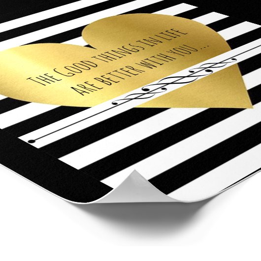 Goud hart met prijsopgave poster (Hoek)