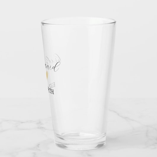 Goud hart minimalistische bruiloft glas (Links)