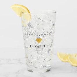 Goud hart minimalistische bruiloft glas