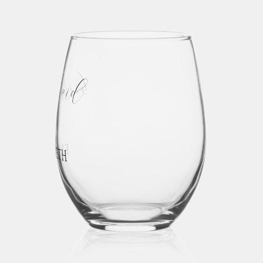 Goud hart minimalistische bruiloft wijnglas zonder voet (Links)