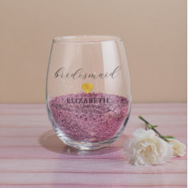 Goud hart minimalistische bruiloft wijnglas zonder voet