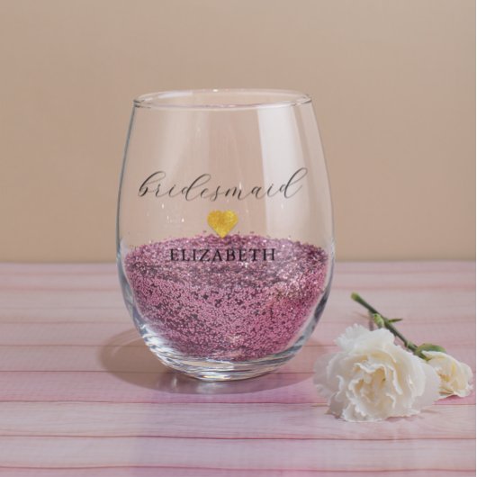 Goud hart minimalistische bruiloft wijnglas zonder voet