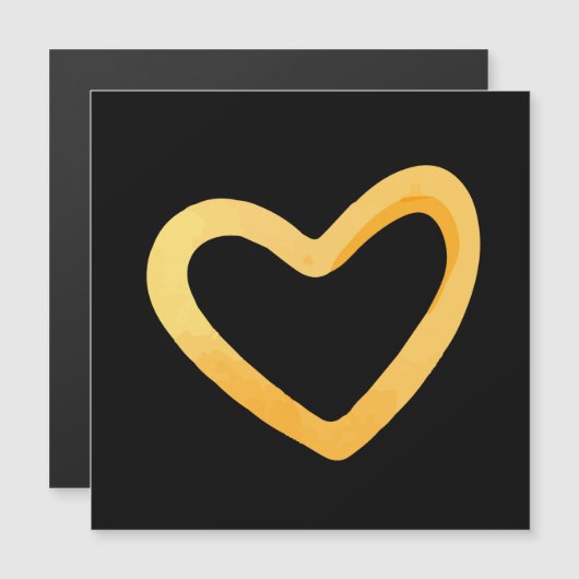 Goud hart op zwarte achtergrond (Voorkant / Achterkant)