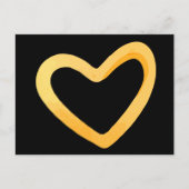 Goud hart op zwarte achtergrond briefkaart (Voorkant)