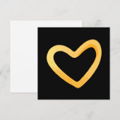 Goud hart op zwarte achtergrond feestdagenkaart (Voorkant / Achterkant)