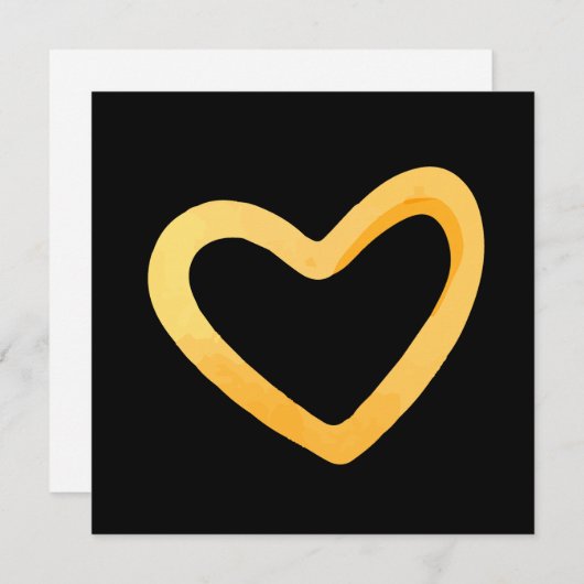 Goud hart op zwarte achtergrond feestdagenkaart (Voorkant / Achterkant)