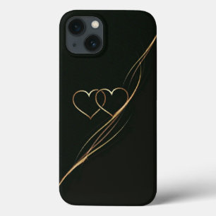 Goud hart zwarte Hoesje-Mate iPhone draagtas Case-Mate iPhone Case