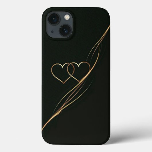 Goud hart zwarte Hoesje-Mate iPhone draagtas Case-Mate iPhone Case (Achterkant)