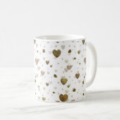 Goud harteluchtstollingspatroon wit koffiemok (Voorkant rechts)