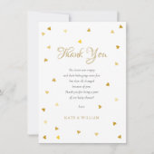 Goud Hartjes Baby Shower Dankjewel Gedicht Bedankkaart (Voorkant)