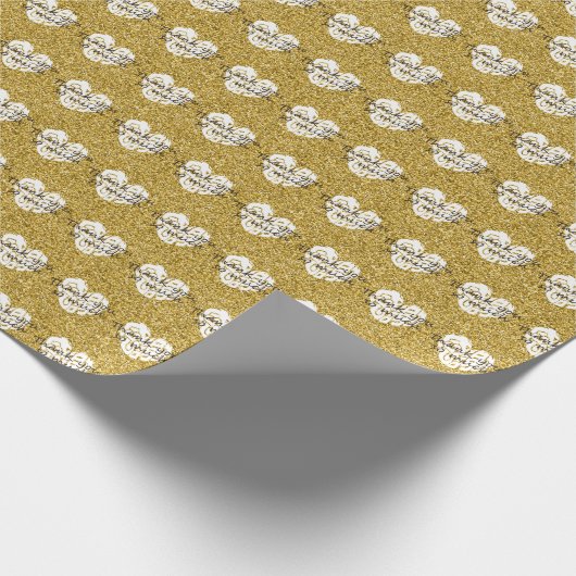 [GOUD] Hartvormige dankbaarheid in kanji op dank U Cadeaupapier (Hoek)