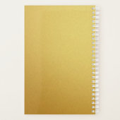 Goud Hawaïaanse Hibiscus Bruiloft Monogram Planner (Achterkant)