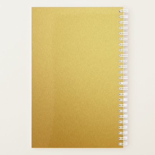 Goud Hawaïaanse Hibiscus Bruiloft Monogram Planner (Achterkant)