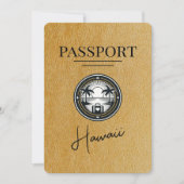 Goud Hawaii paspoort Bewaar de datum Save The Date (Voorkant)