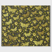 goud, helder, glanzend, vlinders, exclusief gouden cadeaupapier (Vlak)