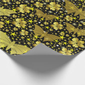 goud, helder, glanzend, vlinders, exclusief gouden cadeaupapier (Hoek)