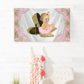 Goud High Heel Shoe Baby shower Spandoek (Insitu)