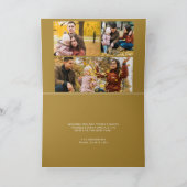 Goud "HO HO HO" Feestdagen Kaart (Binnen)