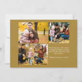 Goud "HO HO HO" Fotocollage Kerstmis Feestdagenkaart (Achterkant)