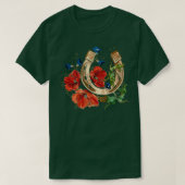 Goud hoefijzer en rode papaver 2 t-shirt (Design voorkant)