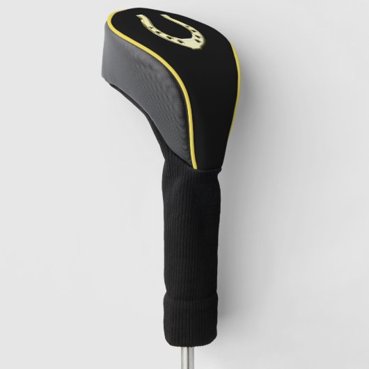Goud Hoefijzer Golfheadcover (Schuin)