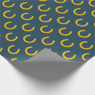 Goud hoefijzer patroon donkere achtergrond cadeauo cadeaupapier